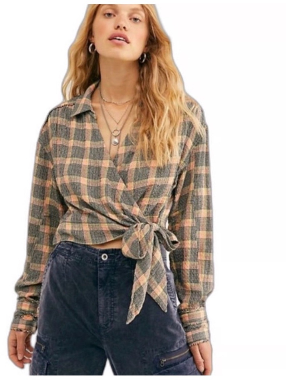 We the Free Running Wild Plaid Top